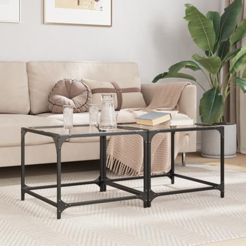Qnhdfrt Couchtische mit Glasplatte 2 Stück Transparent 50x50x40 cm Stahl Rahmen Modernes Design für Wohnzimmer Beistelltisch Qnhdfrt Couchtische mit Glasplatte 2 Stück Transparent 50x50x40 cm Stahl Rahmen Modernes Design für Wohnzimmer Beistelltisch von Qnhdfrt