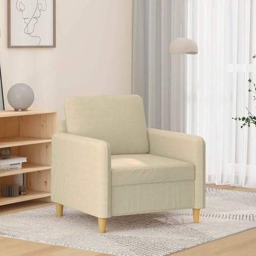 Qnhdfrt Creme Stoff Sessel 60 cm Breite Modernes Design Bequemer Relaxsessel für Wohnzimmer Leseecke oder Balkon von Qnhdfrt