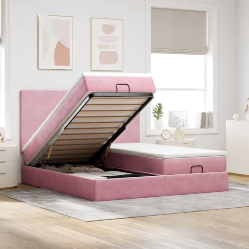 Qnhdfrt Doppelbett 200x200 cm Samt Rosa mit Taschenfederkernmatratzen großer Stauraum LED Beleuchtung modernes Jugendbett Komplettset für Schlafzimmer Gästezimmer Qnhdfrt Doppelbett 200x200 cm Samt Rosa mit Taschenfederkernmatratzen großer Stauraum LED Beleuchtung modernes Jugendbett Komplettset für Schlafzimmer Gästezimmer von Qnhdfrt
