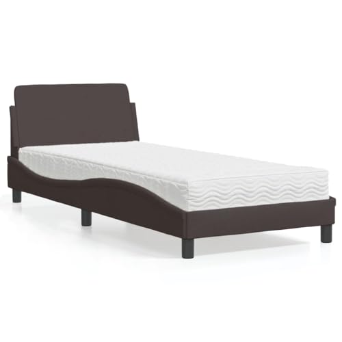 Qnhdfrt Dover Bettgestell mit Matratze 90x200 cm Dunkelbraun Modernes Wellendesign Atmungsaktiver Stoff und H2 H3 Härtegrad für Erholsamen Schlaf im Schlafzimmer Qnhdfrt Dover Bettgestell mit Matratze 90x200 cm Dunkelbraun Modernes Wellendesign Atmungsaktiver Stoff und H2 H3 Härtegrad für Erholsamen Schlaf im Schlafzimmer von Qnhdfrt