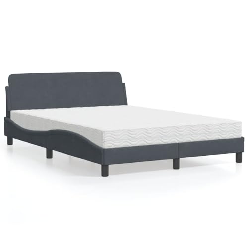 Qnhdfrt Dover Bettgestell mit Matratze Samt Dunkelgrau 140x190 cm Modernes Wellendesign und H2 H3 Härtegrad für erholsamen Schlaf Qnhdfrt Dover Bettgestell mit Matratze Samt Dunkelgrau 140x190 cm Modernes Wellendesign und H2 H3 Härtegrad für erholsamen Schlaf von Qnhdfrt