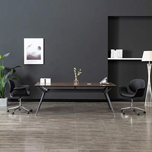 Qnhdfrt Drehbarer Esszimmerstuhl Schwarz Kunstleder Modernes Design mit 360-Grad-Drehung und Höhenverstellung für Esszimmer, Wohnzimmer und Büro von Qnhdfrt