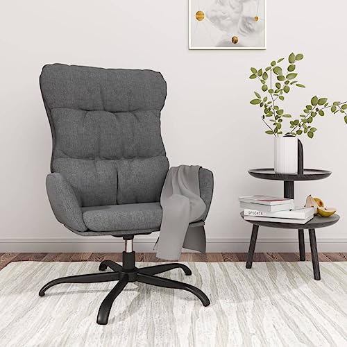 Qnhdfrt Drehsessel Relaxsessel Hellgrau Stoff 360 Grad Drehbar Dick Gepolstert mit Armlehnen für Wohnzimmer Schlafzimmer von Qnhdfrt