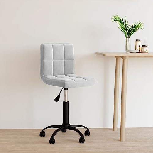 Qnhdfrt Drehstuhl Hellgrau Samt Bürostuhl höhenverstellbar 40x47x87 cm mit 360° Rollen und gepolstertem Sitz Modernes Design für Home Office Schlafzimmer Schminktisch Qnhdfrt Drehstuhl Hellgrau Samt Bürostuhl höhenverstellbar 40x47x87 cm mit 360° Rollen und gepolstertem Sitz Modernes Design für Home Office Schlafzimmer Schminktisch von Qnhdfrt