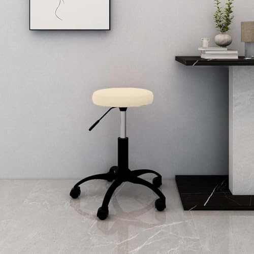 Qnhdfrt Drehstuhl Samt Creme Höhenverstellbar 31 x (42-54) cm mit 360° Rollen, Bürostuhl Gaming Schreibtischstuhl, Home Office Möbel für Schlafzimmer Schminktisch Lesesessel von Qnhdfrt