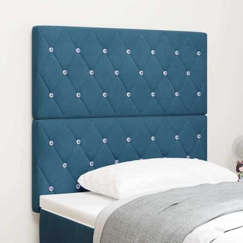 Qnhdfrt Dunkelblaues LED Kopfteil 100 cm aus Samt mit Kristallknöpfen Wandmontage USB C 5 V Modernes Design und Bequeme Rückenlehne für Schlafzimmer Qnhdfrt Dunkelblaues LED Kopfteil 100 cm aus Samt mit Kristallknöpfen Wandmontage USB C 5 V Modernes Design und Bequeme Rückenlehne für Schlafzimmer von Qnhdfrt