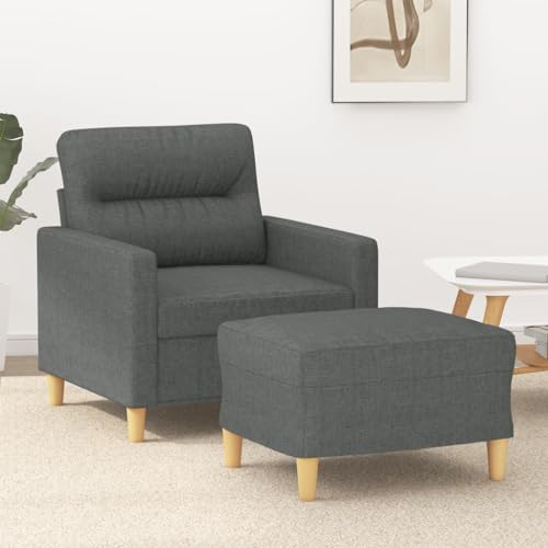 Qnhdfrt Dunkelgrauer Relaxsessel mit Hocker 60 cm Sitzbreite Modernes Design Robust und Langlebig für Wohnzimmer Esszimmer Balkon Qnhdfrt Dunkelgrauer Relaxsessel mit Hocker 60 cm Sitzbreite Modernes Design Robust und Langlebig für Wohnzimmer Esszimmer Balkon von Qnhdfrt