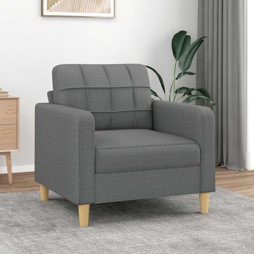 Qnhdfrt Dunkelgrauer Sessel aus Strapazierfähigem Stoff, 60 cm Sitzbreite, Moderner Relaxsessel mit Robustem Metallgestell für Bequemlichkeit in Wohnzimmer oder Leseecke Qnhdfrt Dunkelgrauer Sessel aus Strapazierfähigem Stoff, 60 cm Sitzbreite, Moderner Relaxsessel mit Robustem Metallgestell für Bequemlichkeit in Wohnzimmer oder Leseecke von Qnhdfrt