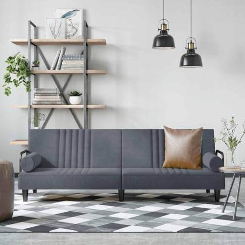 Qnhdfrt Dunkelgraues Samt Schlafsofa mit Armlehnen und Verstellbarer Rückenlehne, Ausziehbares Gästebett für komfortable Übernachtung, Bequemes Sitzmöbel in Kleiner Größe für Wohnzimmer oder Balkon Qnhdfrt Dunkelgraues Samt Schlafsofa mit Armlehnen und Verstellbarer Rückenlehne, Ausziehbares Gästebett für komfortable Übernachtung, Bequemes Sitzmöbel in Kleiner Größe für Wohnzimmer oder Balkon von Qnhdfrt
