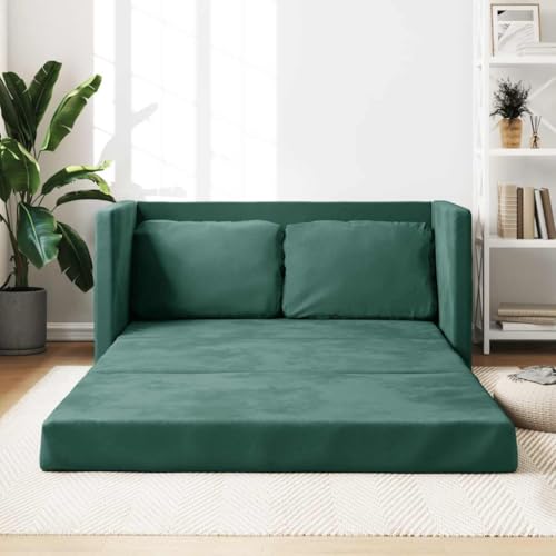 Qnhdfrt Dunkelgrünes Bodensofa mit Schlaffunktion Samt 122x204x55 cm 2-in-1 Sofa Bett für Wohnzimmer Jugendzimmer Robustes Metallgestell Bequemer Sitzkomfort Qnhdfrt Dunkelgrünes Bodensofa mit Schlaffunktion Samt 122x204x55 cm 2-in-1 Sofa Bett für Wohnzimmer Jugendzimmer Robustes Metallgestell Bequemer Sitzkomfort von Qnhdfrt