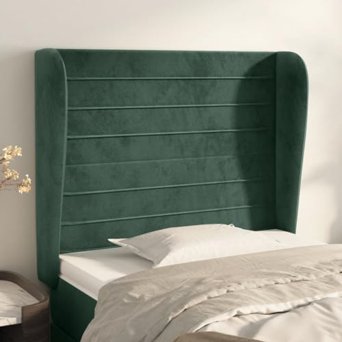 Qnhdfrt Dunkelgrünes Samt Kopfteil mit Ohren 93x23x118/128 cm Höhenverstellbar Robuster Lärchenholzrahmen für Schlafzimmer und Gästezimmer Qnhdfrt Dunkelgrünes Samt Kopfteil mit Ohren 93x23x118/128 cm Höhenverstellbar Robuster Lärchenholzrahmen für Schlafzimmer und Gästezimmer von Qnhdfrt