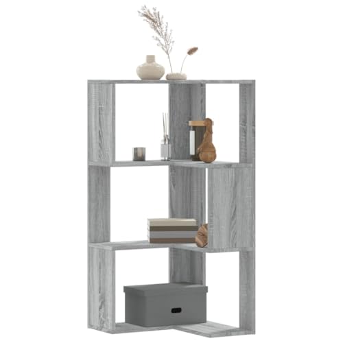 Qnhdfrt Eck-Bücherregal 3 Böden Grau Sonoma 50x50x102 cm aus Holzwerkstoff Schmaler Eckregal für Wohnzimmer Büro Küche Qnhdfrt Eck-Bücherregal 3 Böden Grau Sonoma 50x50x102 cm aus Holzwerkstoff Schmaler Eckregal für Wohnzimmer Büro Küche von Qnhdfrt