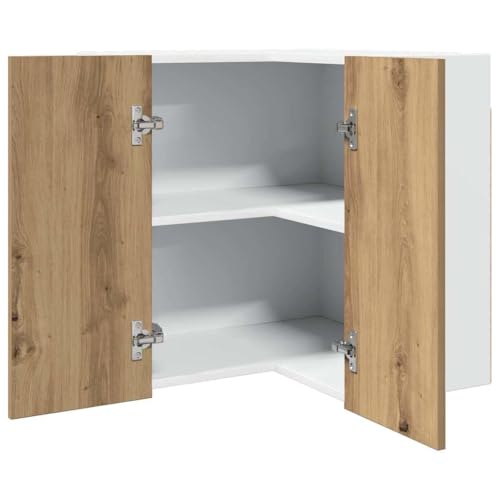 Qnhdfrt Eck-Hängeschrank Lyon Artisan-Eiche aus Holzwerkstoff 57x57x60 cm Küchenschrank mit 2 Fächern für optimale Raumnutzung in Küchenecke Qnhdfrt Eck-Hängeschrank Lyon Artisan-Eiche aus Holzwerkstoff 57x57x60 cm Küchenschrank mit 2 Fächern für optimale Raumnutzung in Küchenecke von Qnhdfrt