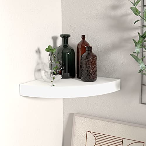Qnhdfrt Eck-Schweberegal Weiß Wandregal Bücherregal 25x25x3,8 cm aus MDF und Metall mit Unsichtbarem Montagesystem für Dekoration in Wohnzimmer Badezimmer Qnhdfrt Eck-Schweberegal Weiß Wandregal Bücherregal 25x25x3,8 cm aus MDF und Metall mit Unsichtbarem Montagesystem für Dekoration in Wohnzimmer Badezimmer von Qnhdfrt