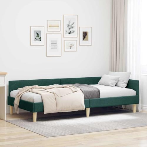 Qnhdfrt Eckbettgestell 100x200 cm Dunkelgrün aus Stoff und Engineered Wood Modernes Design Atmungsaktiver Stoffbezug Robuste Beine für Jugendzimmer Gästezimmer und Home Office Qnhdfrt Eckbettgestell 100x200 cm Dunkelgrün aus Stoff und Engineered Wood Modernes Design Atmungsaktiver Stoffbezug Robuste Beine für Jugendzimmer Gästezimmer und Home Office von Qnhdfrt