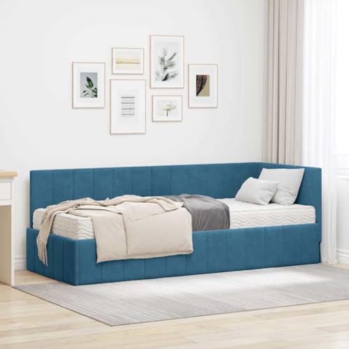 Qnhdfrt Eckbettgestell Blau 80x200 cm Samt Headboard Holzrahmen mit Matratze Modernes Design Robust und Langlebig für Schlafzimmer Jugendzimmer Qnhdfrt Eckbettgestell Blau 80x200 cm Samt Headboard Holzrahmen mit Matratze Modernes Design Robust und Langlebig für Schlafzimmer Jugendzimmer von Qnhdfrt