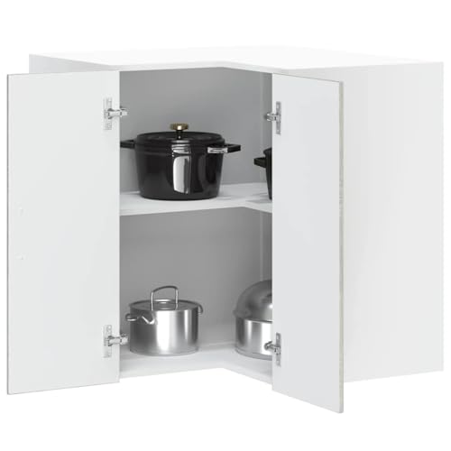 Qnhdfrt Eckhängeschrank Küche Grau Sonoma aus Holzwerkstoff Eck-Küchenschrank mit Wandmontage 57x57x60cm Robust und Platzsparend für e Küchennutzung von Qnhdfrt