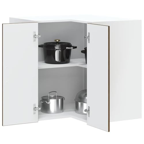 Qnhdfrt Eckhängeschrank Küchenschrank Braun Eichen-Optik Holzwerkstoff 57x57x60cm Wandmontage für Küche Platzoptimierung und Stauraum von Qnhdfrt