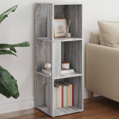 Qnhdfrt Eckregal Grau Sonoma Aufbewahrungsschrank Klein 33x33x100 cm mit 3 Fächern aus Holzwerkstoff Platzsparend für Wohnzimmer Schlafzimmer Büro Qnhdfrt Eckregal Grau Sonoma Aufbewahrungsschrank Klein 33x33x100 cm mit 3 Fächern aus Holzwerkstoff Platzsparend für Wohnzimmer Schlafzimmer Büro von Qnhdfrt