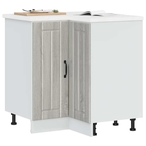 Qnhdfrt Eckschrank Küchenunterschrank Grau Sonoma Holzwerkstoff 75.5x75.5x81.5cm Stauraum Optimiert für Küche mit Verstellbaren Füßen von Qnhdfrt
