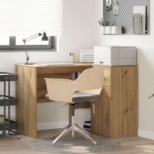 Qnhdfrt Eckschreibtisch Eiche 102x88x75 cm mit Schrank & Schublade – Moderner Computertisch für Homeoffice und Büro aus Holzwerkstoff Qnhdfrt Eckschreibtisch Eiche 102x88x75 cm mit Schrank & Schublade – Moderner Computertisch für Homeoffice und Büro aus Holzwerkstoff von Qnhdfrt