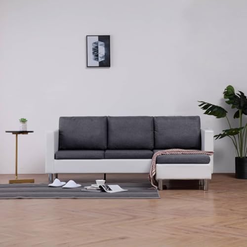 Qnhdfrt Ecksofa 3-Sitzer mit Chaiselongue Weiß Kunstleder L-Form Sofa für Wohnzimmer oder Balkon Bequeme Sitzgruppe mit Verstellbarer Liegefläche Qnhdfrt Ecksofa 3-Sitzer mit Chaiselongue Weiß Kunstleder L-Form Sofa für Wohnzimmer oder Balkon Bequeme Sitzgruppe mit Verstellbarer Liegefläche von Qnhdfrt