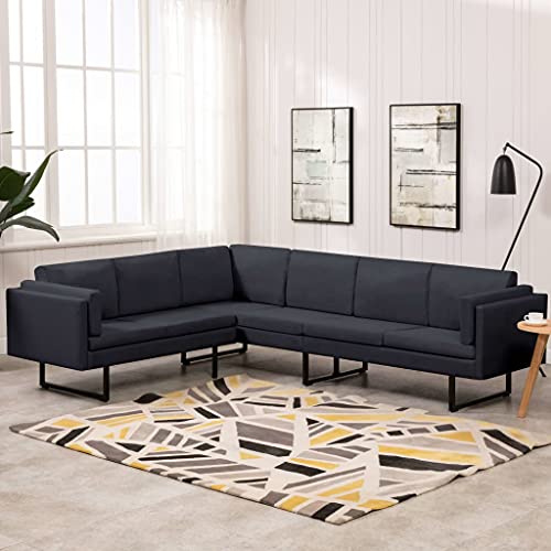 Qnhdfrt Ecksofa Dunkelgrau Stoff Eckcouch L-Form mit Dicker Polsterung Robust und Elegant für Wohnzimmer Büro oder Andere Räume Maße 255x199.5x62.5 cm Qnhdfrt Ecksofa Dunkelgrau Stoff Eckcouch L-Form mit Dicker Polsterung Robust und Elegant für Wohnzimmer Büro oder Andere Räume Maße 255x199.5x62.5 cm von Qnhdfrt