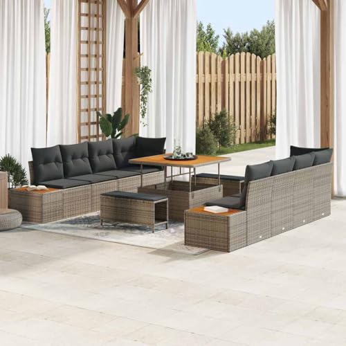 Qnhdfrt Ecksofa-Garten-Set Grau Modernes Design mit Poly-Rattan und Kissen für Balkon, Terrasse und Garten Qnhdfrt Ecksofa-Garten-Set Grau Modernes Design mit Poly-Rattan und Kissen für Balkon, Terrasse und Garten von Qnhdfrt