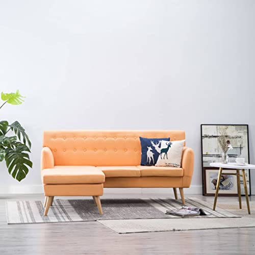 Qnhdfrt Ecksofa L-Form 171,5 x 138 cm Orange, Stoffbezug aus Polyester, Reversible Chaiselongue, MDF-Rahmen, platzsparendes Schlafsofa für kleine Wohnzimmer, Schlafzimmer, Gästezimmer von Qnhdfrt