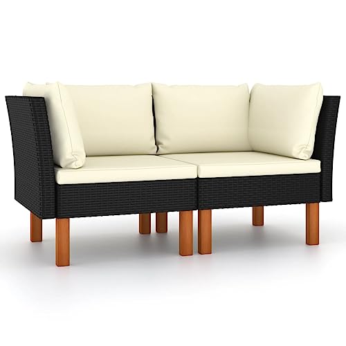 Qnhdfrt Ecksofa Outdoor PE Rattan und Eukalyptusholz Schwarz Cremeweiß Modulares Design Robust und Wetterfest für Garten Balkon und Terrasse Qnhdfrt Ecksofa Outdoor PE Rattan und Eukalyptusholz Schwarz Cremeweiß Modulares Design Robust und Wetterfest für Garten Balkon und Terrasse von Qnhdfrt