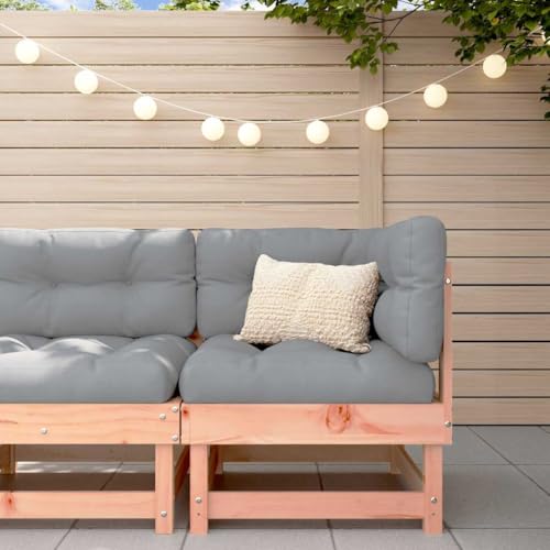 Qnhdfrt Ecksofa aus massivem Douglasienholz mit grauen Kissen, Robustes Outdoor-Sofa für Garten, Terrasse oder Balkon, modulares Design für individuelle Lounge-Sets von Qnhdfrt