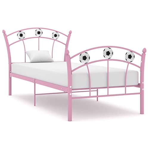 Qnhdfrt Einzelbett mit Fußball Design Rosa Metallbett 90x200 cm Robustes Bettgestell mit Stabilen Latten für Kinderzimmer Jugendzimmer und Gästezimmer Qnhdfrt Einzelbett mit Fußball Design Rosa Metallbett 90x200 cm Robustes Bettgestell mit Stabilen Latten für Kinderzimmer Jugendzimmer und Gästezimmer von Qnhdfrt