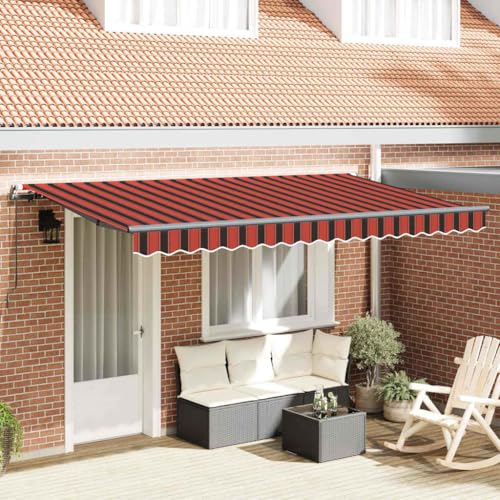 Qnhdfrt Einziehbare Gelenkarmmarkise 400 x 200 cm Polyester Aluminium Modernes Design Mehrfarbig Anpassbarer Sonnenschutz für Balkon Terrasse und Garten von Qnhdfrt