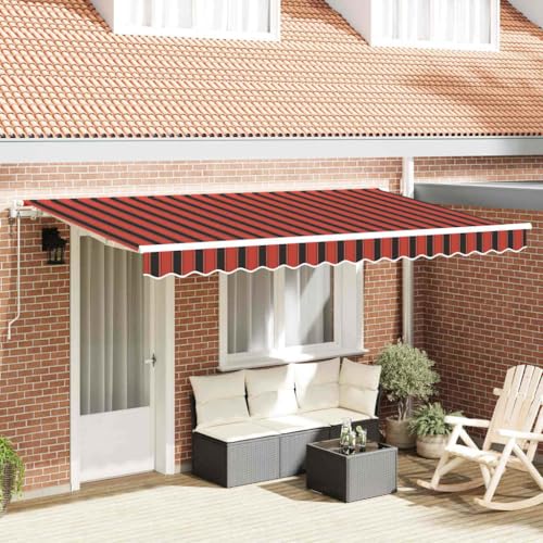 Qnhdfrt Einziehbare Markise 400x200 cm Mehrfarbig aus robustem Aluminium und Polyester Gelenkarmmarkise mit Modernem Design und Wetterbeständigkeit für Balkon Terrasse und Garten von Qnhdfrt