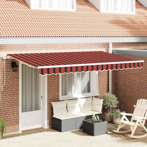 Qnhdfrt Einziehbare Markise 400x200 cm Mehrfarbig mit Aluminiumrahmen Wetterfeste Gelenkarmmarkise Modernes Terrassendach Balkon Sonnenschutz für Garten Terrasse und Balkon von Qnhdfrt