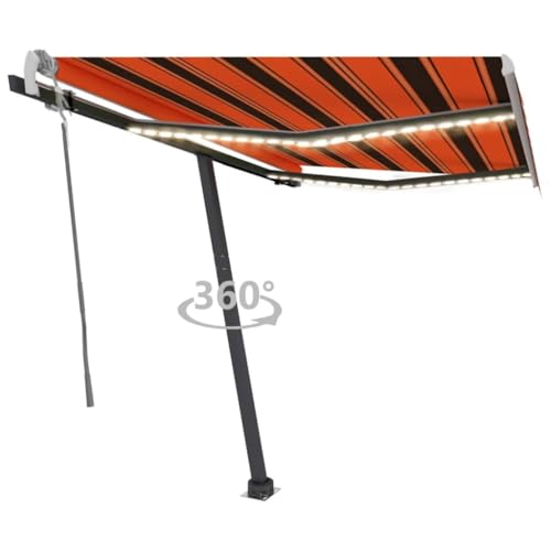 Qnhdfrt Einziehbare Markise Handbetrieben mit Solar LED 350x250 cm Orange Braun für Balkon Terrasse Garten Robustes Aluminium Design Sonnenschutz Qnhdfrt Einziehbare Markise Handbetrieben mit Solar LED 350x250 cm Orange Braun für Balkon Terrasse Garten Robustes Aluminium Design Sonnenschutz von Qnhdfrt
