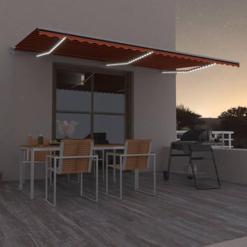 Qnhdfrt Elektrische Gelenkarmmarkise 600x300 cm Orange Braun mit LED und Windsensor Pulverbeschichtetes Aluminium und UV beständiger Markisenstoff für Terrasse Balkon und Garten Qnhdfrt Elektrische Gelenkarmmarkise 600x300 cm Orange Braun mit LED und Windsensor Pulverbeschichtetes Aluminium und UV beständiger Markisenstoff für Terrasse Balkon und Garten von Qnhdfrt