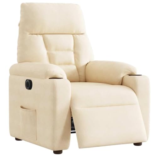 Qnhdfrt Elektrischer Relaxsessel Beige mit Automatischer Liegefunktion Mikrofasergewebe für Wohnzimmer Fernsehsessel Komfortabel und Robust von Qnhdfrt
