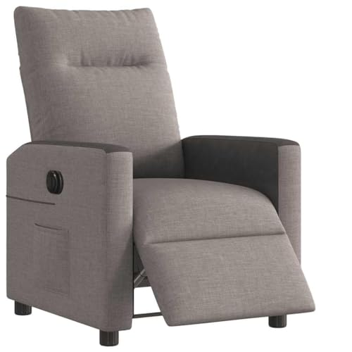 Qnhdfrt Elektrischer Relaxsessel Taupe 69x86x100 cm mit 135° Liegefunktion Hochwertiger Stoffbezug Robustes Holz-Metall-Untergestell für Wohnzimmer Schlafzimmer Balkon von Qnhdfrt