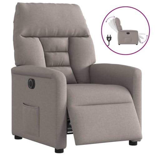 Qnhdfrt Elektrischer Relaxsessel Taupe Stoff mit Automatischer Liegefunktion bis 135 Grad, Bequemer Fernsehsessel für Wohnzimmer und Schlafzimmer Entspannung von Qnhdfrt