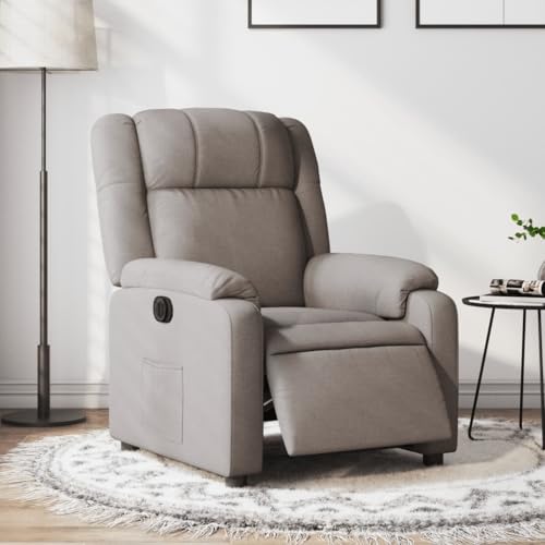 Qnhdfrt Elektrischer Relaxsessel Taupe Stoff mit elektrischer Liegefunktion Bequemer Fernsehsessel für Wohnzimmer Entspannung Größe anpassbar von Qnhdfrt