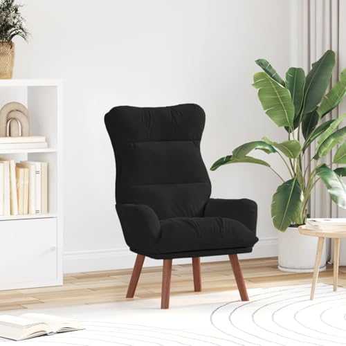 Qnhdfrt Entspannungs Ohrensessel Loungesessel Schwarz Rechteckig mit Ergonomischem Design und Samtbezug für Wohnzimmer Leseecke oder Schlafzimmer Moderner Komfort von Qnhdfrt