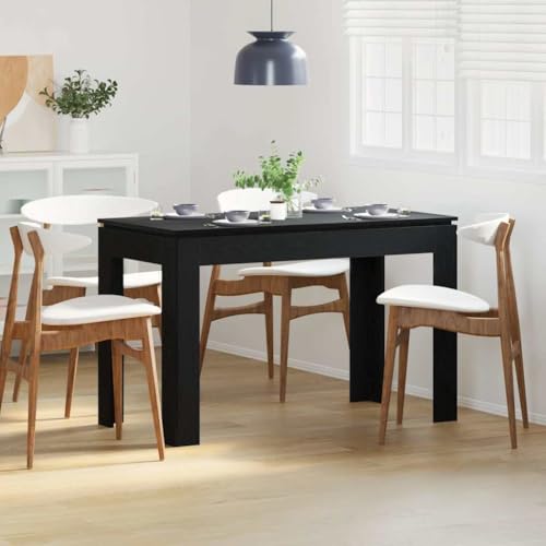 Qnhdfrt Esstisch Schwarze Eiche 120x60x76 cm aus Holzwerkstoff, Moderner Kleiner Küchentisch mit pflegeleichter Tischplatte, Robust und platzsparend für Esszimmer, Küche, Balkon, Wohnzimmer von Qnhdfrt