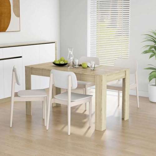 Qnhdfrt Esstisch Sonoma-Eiche Klein Holzwerkstoff 140x74,5x76 cm Robuste Tischplatte Leicht zu Reinigen für Küche Esszimmer Qnhdfrt Esstisch Sonoma-Eiche Klein Holzwerkstoff 140x74,5x76 cm Robuste Tischplatte Leicht zu Reinigen für Küche Esszimmer von Qnhdfrt
