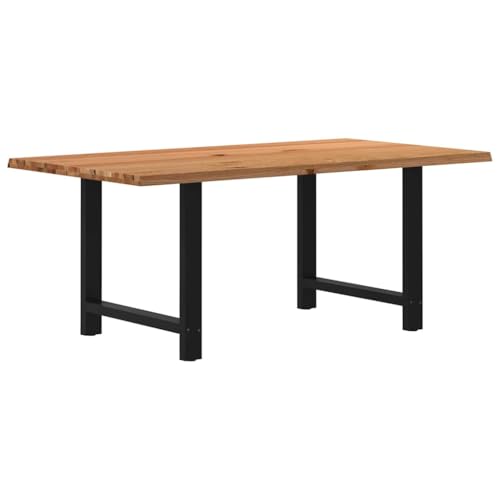 Qnhdfrt Esstisch aus Massivholz Eiche Hellbraun 180x100x74 cm Rechteckig mit Stahlgestell und verstellbaren Füßen für Esszimmer Küche und Wohnbereich Qnhdfrt Esstisch aus Massivholz Eiche Hellbraun 180x100x74 cm Rechteckig mit Stahlgestell und verstellbaren Füßen für Esszimmer Küche und Wohnbereich von Qnhdfrt