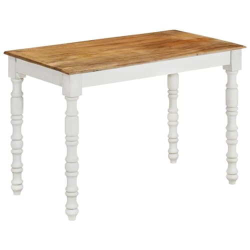 Qnhdfrt Esstisch klein 110x60x76 cm aus massivem Mangoholz Modernes Design Robuste Tischplatte Multifunktional als Kleiner Küchentisch Schreibtisch oder Balkontisch für Esszimmer Wohnzimmer Büro von Qnhdfrt