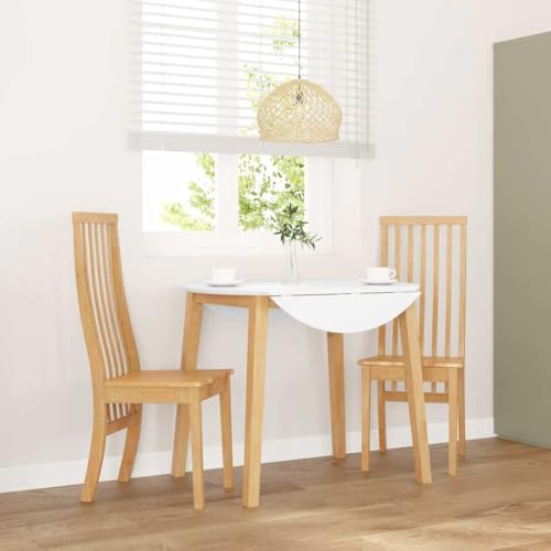 Qnhdfrt Esszimmerstühle 2 STK. Massivholz Gummibaum Natur Ergonomische Rückenlehne & Hohe Tragfähigkeit 110 kg - Stabile Esszimmerstühle für Küche, Wohnzimmer und Essbereich von Qnhdfrt