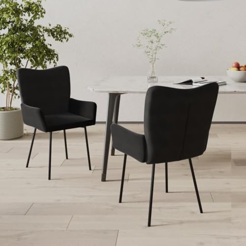 Qnhdfrt Esszimmerstühle 2 STK. Schwarz Samt - Robuste Metallkonstruktion mit ergonomischen Polsterstühlen für Esszimmer und Küche Qnhdfrt Esszimmerstühle 2 STK. Schwarz Samt - Robuste Metallkonstruktion mit ergonomischen Polsterstühlen für Esszimmer und Küche von Qnhdfrt