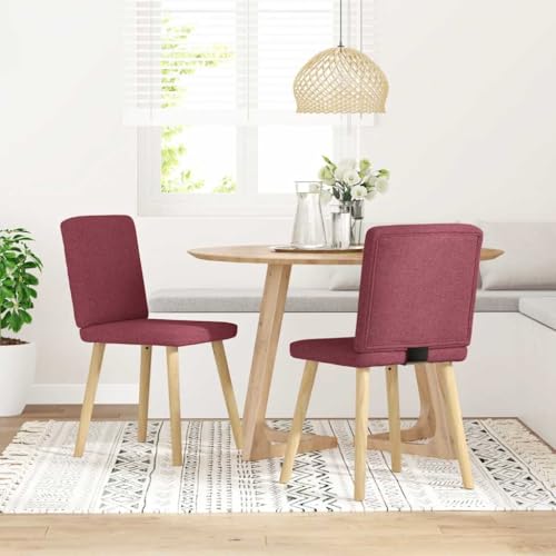 Qnhdfrt Esszimmerstühle 2 STK. Weinrot Stoff – Bequeme und stabile Esstischstühle mit Polyesterbezug und Metall-Holz-Gestell für Esszimmer, Wohnzimmer und Küche Qnhdfrt Esszimmerstühle 2 STK. Weinrot Stoff – Bequeme und stabile Esstischstühle mit Polyesterbezug und Metall-Holz-Gestell für Esszimmer, Wohnzimmer und Küche von Qnhdfrt