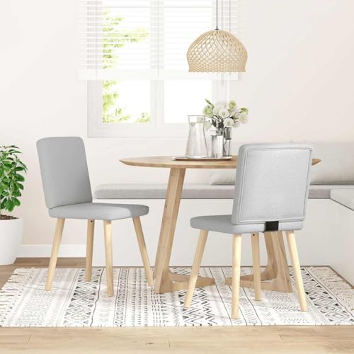 Qnhdfrt Esszimmerstühle 2 STK. Wolkengrau Stoff - Bequeme Esstischstühle mit Metall- und Holzgestell, Modernes Design für Esszimmer, Wohnzimmer und Küche von Qnhdfrt